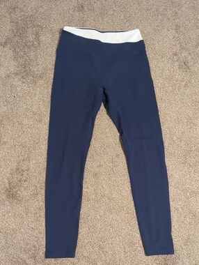 Zyia Navy Asymmetrical Confluence Leggings